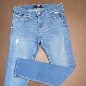 HOLLISTER Men's Blue Jeans 29 X 32 Skinny Light Wash